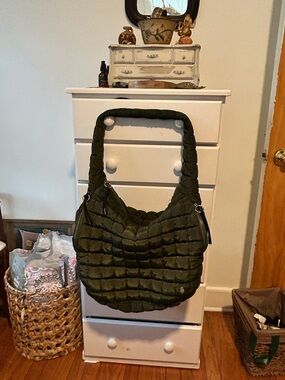 Free People Movement Carryall Quilted Bag Olive Green
